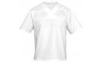 Bluza w serek biała krótki rękaw XL unisex