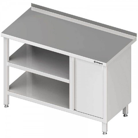 Stół przyścienny z szafką (P),i 2-ma półkami 1800x700x850 mm